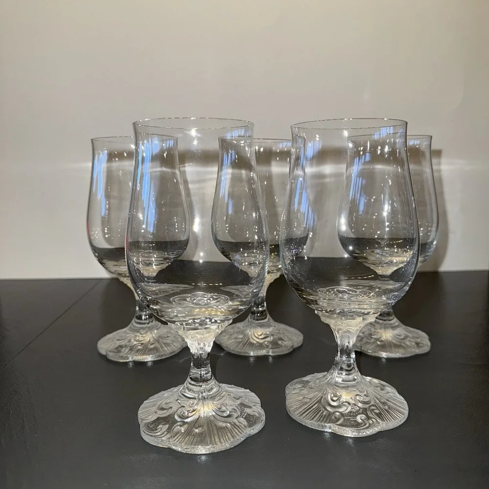Vintage 5 Rosenthal Monbijou Classic Rose Tulip German Beer Crystal Ornate‎ Base